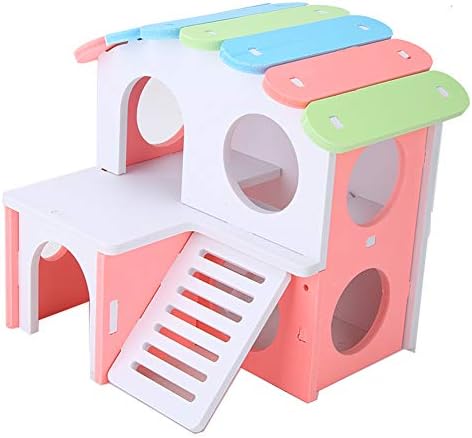Kadimendium Hamster, Uyku Kolay Temizlenebilir Renkli Villa Hiçbir Keskin Koku Güzel Anti-Aging için Hamster için Pet Shop