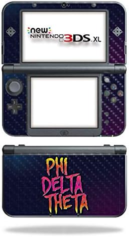 Nintendo 3DS XL için MightySkins Karbon Fiber Cilt Orijinal (2012-2014 ) - Phi Delta Theta Gnarly 80'LER / Koruyucu, Dayanıklı