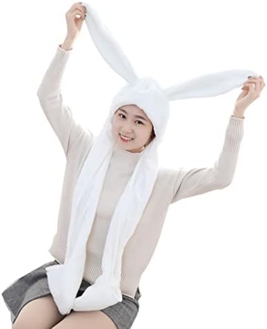 RTUGOVT peluş şapka-Kadın 3 in 1 Peluş Şapka Tavşan Kulak Eşarp Eldiven Tatlı Bere Şapka Mitten için Coldproof Kış Günlük Giyim