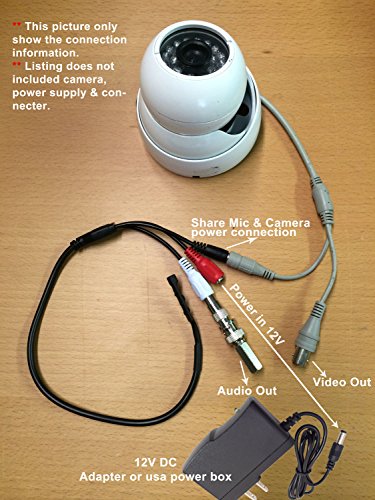 EVERTECH Yüksek Duyarlı Ses Alma Cihazı Harici Güçlendirilmiş Mini Casus Mikrofon ile Güç Tak Splitter CCTV Güvenlik Kamera için