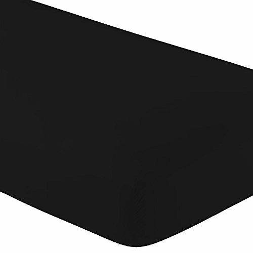 Sadece Siyah Beşik Çarşaf-200 İplik Sayısı %100 Pamuk-Yumuşak ve Rahat-Standart Beşik Yatağı için Uygun (Siyah)