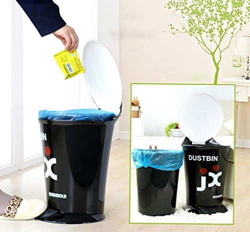 XZRWYB Plastik çöp kovaları Yaratıcı Pedalı Kaplı çöp tenekesi Oturma Odası Banyo Yatak Odası Mutfak için, 8L
