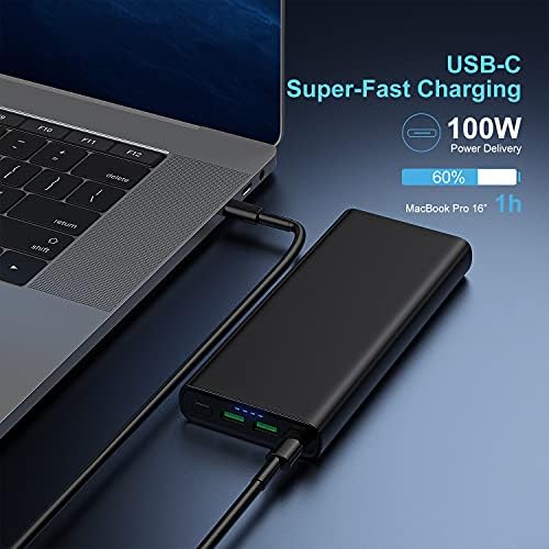 Taşınabilir Şarj Cihazı 26800mAh USB C 100W PD Güç Bankası, Çift Hızlı Şarj 3.0 Bağlantı Noktalı Harici Pil Takımı, USB-C Dizüstü