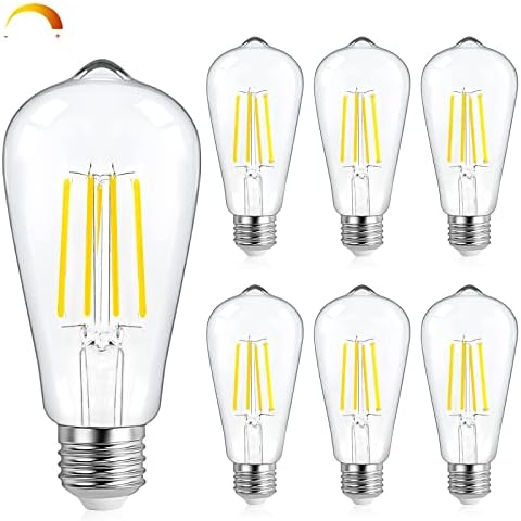 LED Edison Ampulleri, E26 LED Ampul 60 Watt Eşdeğer Kısılabilir 7W Ampul, ST58 Vintage Filament Ampuller 2700K Sıcak Beyaz CRI
