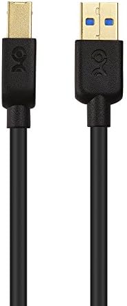 Kablo Önemlidir USB 3.0 Kablosu (USB 3 Kablosu, USB 3.0 A'dan B'ye Kablo) Siyah 6 ft