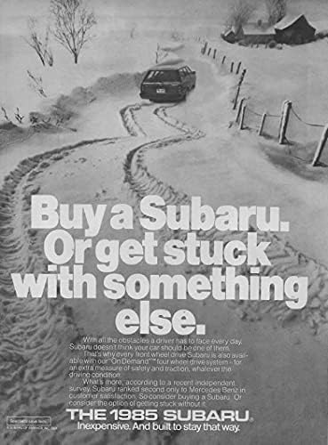 2 Orijinal Dergi Basılı Reklam Seti: 1985 Subaru Vagonu, Bir Subaru Vagonuna Sahip Olmak için Sefil Bir Sebep, Bir Subaru Satın