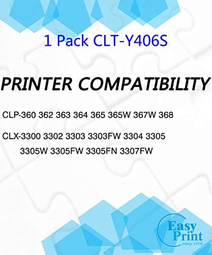 EASYPRİNT Uyumlu (1x Sarı Paketi) CLT406S CLT-406S Toner Kartuşu 406 S CLT-Y406S için Kullanılan Samsung CLP-360/362/363/365