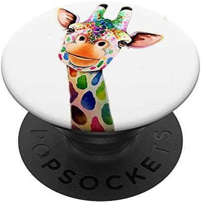 Sevimli Zürafa Pop Soket Boyama Sanat Renk PopSockets PopGrip: Telefonlar ve Tabletler için Değiştirilebilir Kavrama
