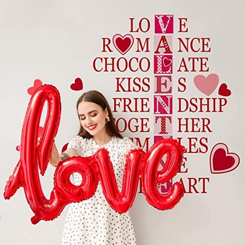 Mfault sevgililer Günü Aşk Romantizm Kisses Çikolata Duvar Çıkartmaları Sticker, Sevgililer Romantik Kırmızı Pembe Kalp Mine