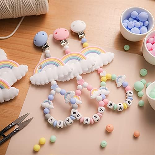 IOPQQ Parti Oyunu yapalım Gökkuşağı Diş Kaşıyıcı bebek Yatağı Asılı Çıngıraklar Oyuncak Şekil Tığ Boncuk Bilezik Pram Klip Bebek