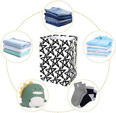 19.3 Bağlantısız Çamaşır Sepeti Kirli Giysiler Sepet Katlanabilir Ev Kreş Üniversite Daire Ofis için El Beraberlik Siyah Beyaz