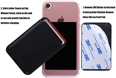 UCUZ PAZAR Ayrılabilir Cep Telefonu Deri Cüzdan Sopa kart Tutucu için Arka Telefon-Anti Yerçekimi Yapışkan Ped Sticker Kol Sopa