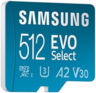 SAMSUNG EVO Seçin + Adaptörü 512 GB microSDXC 130 MB/s Tam HD & 4 K UHD, UHS-I, U3, A2, V30 (MB-ME512KA / AM)