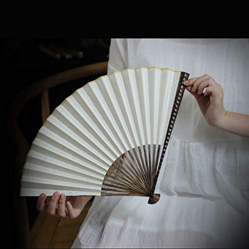 QXJTX Katlanır Fan 13-inç Tam Çekirdek Palm Bambu El Ovuşturarak Fan Kemik Pirinç Kağıdı Su Gong Fan Çin Tarzı Oyun Fan (Renk: