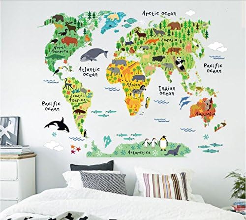 COVPAW duvar çıkartmaları dekor dünya haritası kıta çocuk kreş bebek çocuk odası Deco