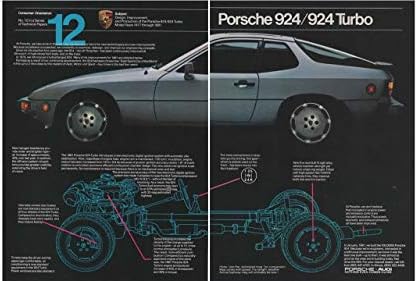 2 Orijinal Dergi Baskı Reklamı Seti: 1980-1981 Porsche 924/924 Turbo, Tüketici Yönelimi Teknik Makalesi No. 4, 12, Tasarım, İyileştirme