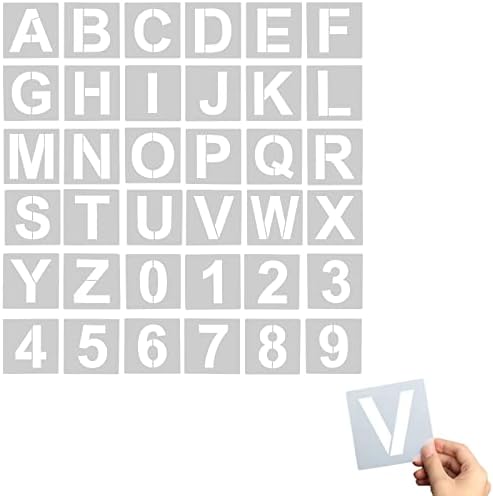 SAVİTA 36 pcs Mektup Numarası Şablonlar Şablonları, Kullanımlık Plastik Mektup ve Numarası Şablon Alfabe Şablonlar için Boyama