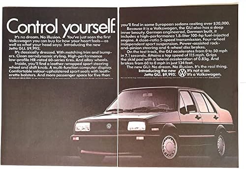 3 Orijinal Dergi Baskı Reklamı Seti: 1985 VW Volkswagen Jetta Sedan, GLI, 7,995 ABD Doları Taban Fiyatı, Ayrıca 1985 Road & Track