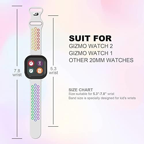 Mengudıg Çocuklar için Gizmo saat kayışı Değiştirme ile Uyumlu, yumuşak Nefes 20mm Ayarlanabilir Silikon Band için Verizon Gizmo