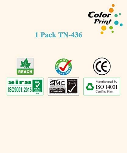1-Pack ColorPrint Uyumlu TN436 Toner Kartuşu Siyah Değiştirme için Brother TN-436 TN436BK TN-436BK TN433BK TN433 ile Çalışmak