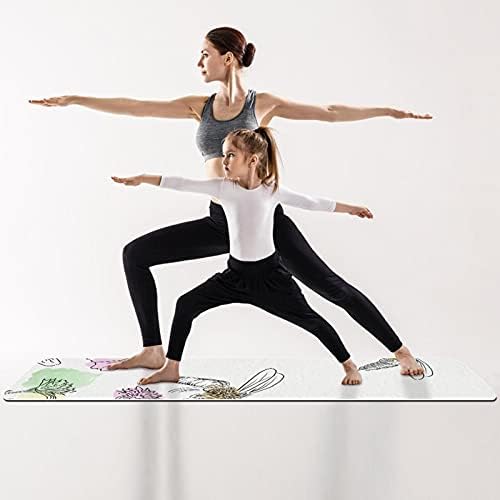 Kalın Kaymaz Egzersiz ve Fitness 1/4 yoga mat ile El Çizilmiş Suluboya Arılar ve Çiçekler-01 Baskı için Yoga Pilates ve Kat Fitness