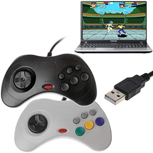 FLYCHENGi Klasik USB Portu Kablolu Gamepad Denetleyici Joypad Sega PC MD Oyunları ile Uyumlu 16 Bit