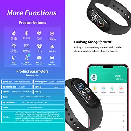 COMLZD akıllı saat Kalp Hızı Kan Basıncı Uyku Monitör Pedometre Bluetooth Bağlantısı (App İndirmek Gerekir fitpro)