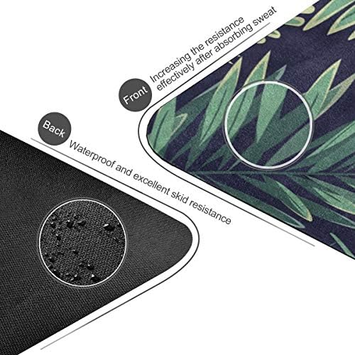 MNSRUU Yoga Mat-Hafif ve Taşınabilir Palmiye Bırakın Desen Mikrofiber Doğal Kauçuk Egzersiz Paspaslar ile Çanta (70. 8x26 İnç;