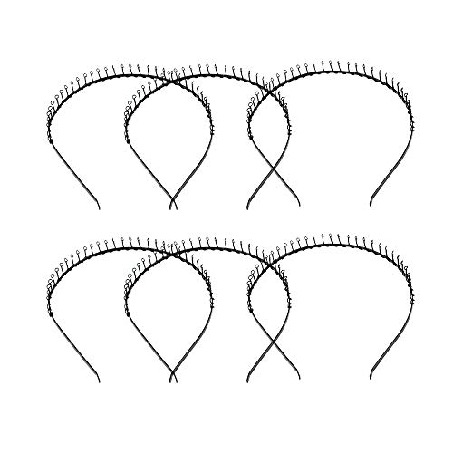 AUEAR, 8 Paket Unisex Siyah Metal Diş Tarak Dalgalı Saç Bandı tutmak için Kısa Uzun Saç Saç Çember Hairband Kafa Bandı Saç Aksesuarları