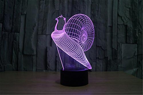 Salyangozlar 3D Dokunmatik Optik ILLusion Gece Lambası Çarpıcı Görsel Üç Boyutlu Etkisi 7 Renk Değiştirme Masa Masa Deco Lamba