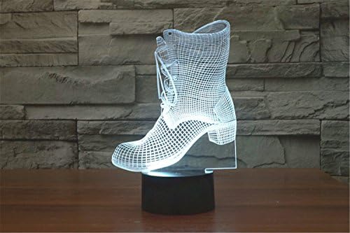 Yüksek Topuklu 3D Dokunmatik Optik ILLusion Gece Lambası Çarpıcı Görsel Üç Boyutlu Etkisi 7 Renk Değiştirme Masa Masa Deco Lamba