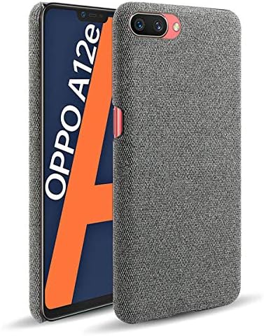 SHUNDA Kılıf için Oppo A12e, Ultra İnce Keçe Kumaş Anti-Parmak İzi Koruma Kapağı için Oppo A12e-Koyu Gri