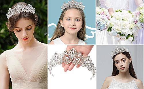 Jaciya Tiara Taçlar Kadınlar için Prenses Taç Kızlar için Rhinestone Tiara Gümüş Balo Taç doğum günü kız kafa Düğün saç aksesuarları