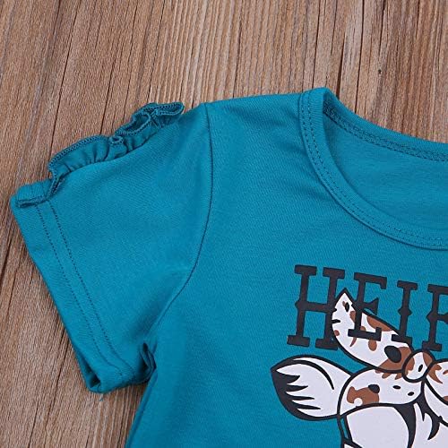 Toddler Kız Yaz Giysileri 2 Adet Çiçek Çan-Alt Set Kısa Kollu T-Shirt Üst + Bebek Kız Flared Pantolon Yaz Kıyafeti