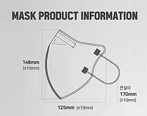 CHARMZONE KF94 Koruyucu Tek Kullanımlık Maske 50 adet Beyaz / Siyah / Gri Büyük Ayrı Ayrı Paketlenmiş Kore'de Üretilmiştir (Beyaz,