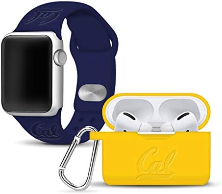 AFİNİTE BANTLARI Cal Berkeley Altın Ayılar Debossed saat kayışı ve Kılıf Kapak Combo Paketi ile Uyumlu Apple Watch ve AirPods