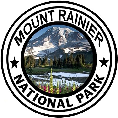 Rainier Dağı Milli Parkı Sticker 5 Yuvarlak Araba Oto Çıkartması Washington
