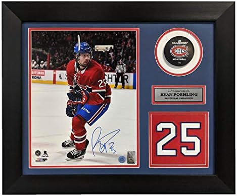 Ryan Poehling Montreal Canadiens İmzalı 20x24 Forma Numarası Çerçeve İmzalı NHL Formaları