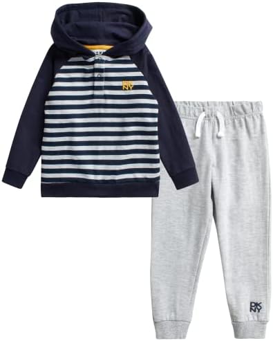 DKNY Erkek Bebek Eşofman Takımı - 2 Parça Fransız Terry Sweatshirt ve Joggers (Beden: 12M-4T)