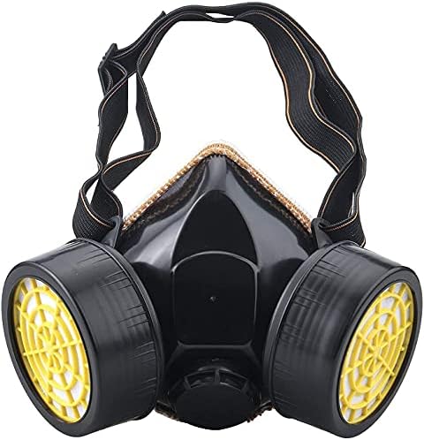 Toz Maskesi, Unisex Boyutu Anti-toz Yarım Yüz Maskesi ile Çift Filtre Kartuşu Solunum