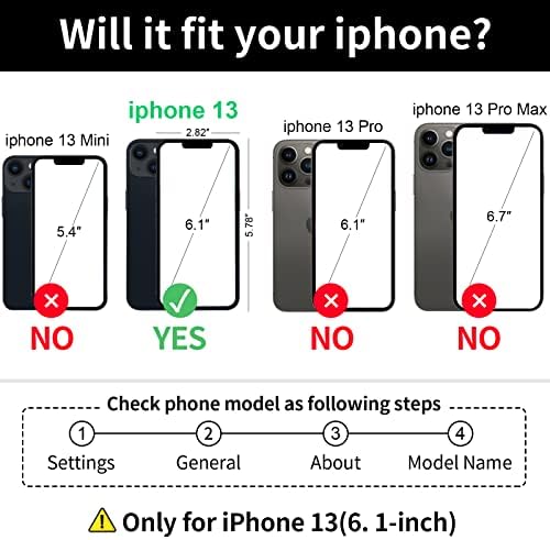 HOGGU iPhone 13 Cüzdan Kılıf-Manyetik Ayrılabilir iPhone 13 Kılıf Cüzdan ile RFID Engelleme Kart Tutucu, El Kayışı, Flip Folio
