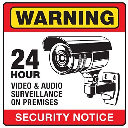 10 CCTV VİDEO GÖZETİM güvenlik hırsız Alarm çıkartma uyarı etiket işaretleri.