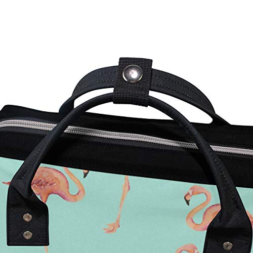 Bebek bezi çantaları Sırt Çantaları Mumya sırt çantası ile Kiremit Tropikal Flamingo Seyahat Laptop Sırt Çantası