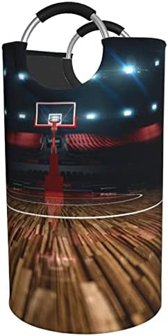 Basketbol Arena çamaşır sepeti İle Alüminyum Kolları Kirli Giysiler Çamaşır Depolama Kova Su Geçirmez Katlanabilir Depolama Bin
