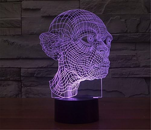 Kafatası 3D Dokunmatik Optik ILLusion Gece Lambası Çarpıcı Görsel Üç Boyutlu Etkisi 7 Renk Değiştirme Masa Masa Deco Lamba Yatak