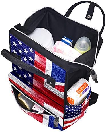 Amerikan İngiliz bayrağı bebek bezi çanta omuz askıları Nappy çanta