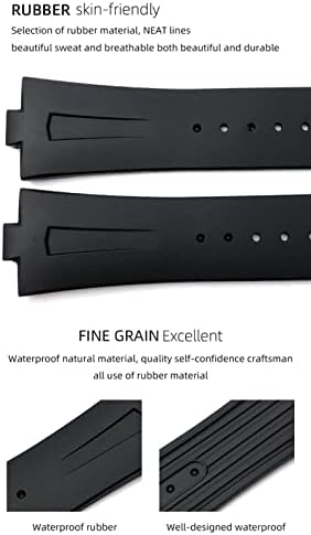 CRFYJ 25mm * 8mm Kauçuk Silikon watchband Değiştirme için Vacheron Constantin Yurtdışı İzle Siyah Mavi Su Geçirmez Spor Kayış