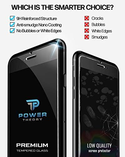 Güç Teorisi Ekran Koruyucu için iPhone 8 Artı / iPhone 7 Artı Cam [2-Pack] Kolay Kurulum Kiti ile-Premium Temperli Cam için 7