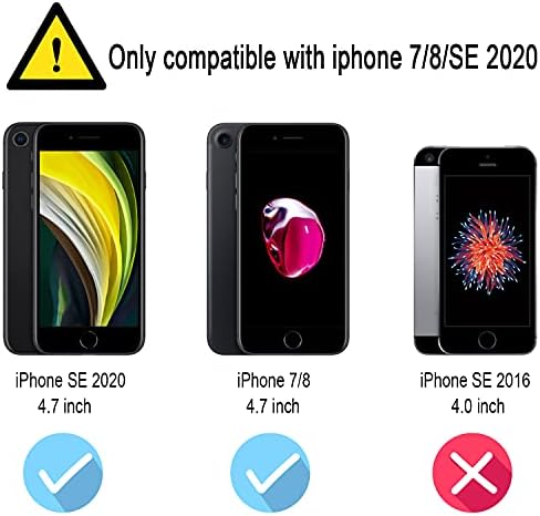 TİFENS Cüzdan Kılıf iPhone 7/8 / SE 2020, RFID Engelleme Faux Deri Kickstand Manyetik Arka Kapak Kart Yuvaları ile, koruyucu