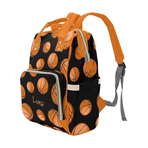 Spor Basketbol Desen Turuncu Bebek Bezi Çantaları Adı ıle Su Geçirmez Mumya Sırt Çantası Nappy Hemşirelik Bebek Çantaları Hediyeler